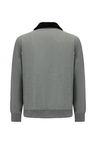 Açık Gri Kürklü Yaka Yün Bomber Mont / Ceket