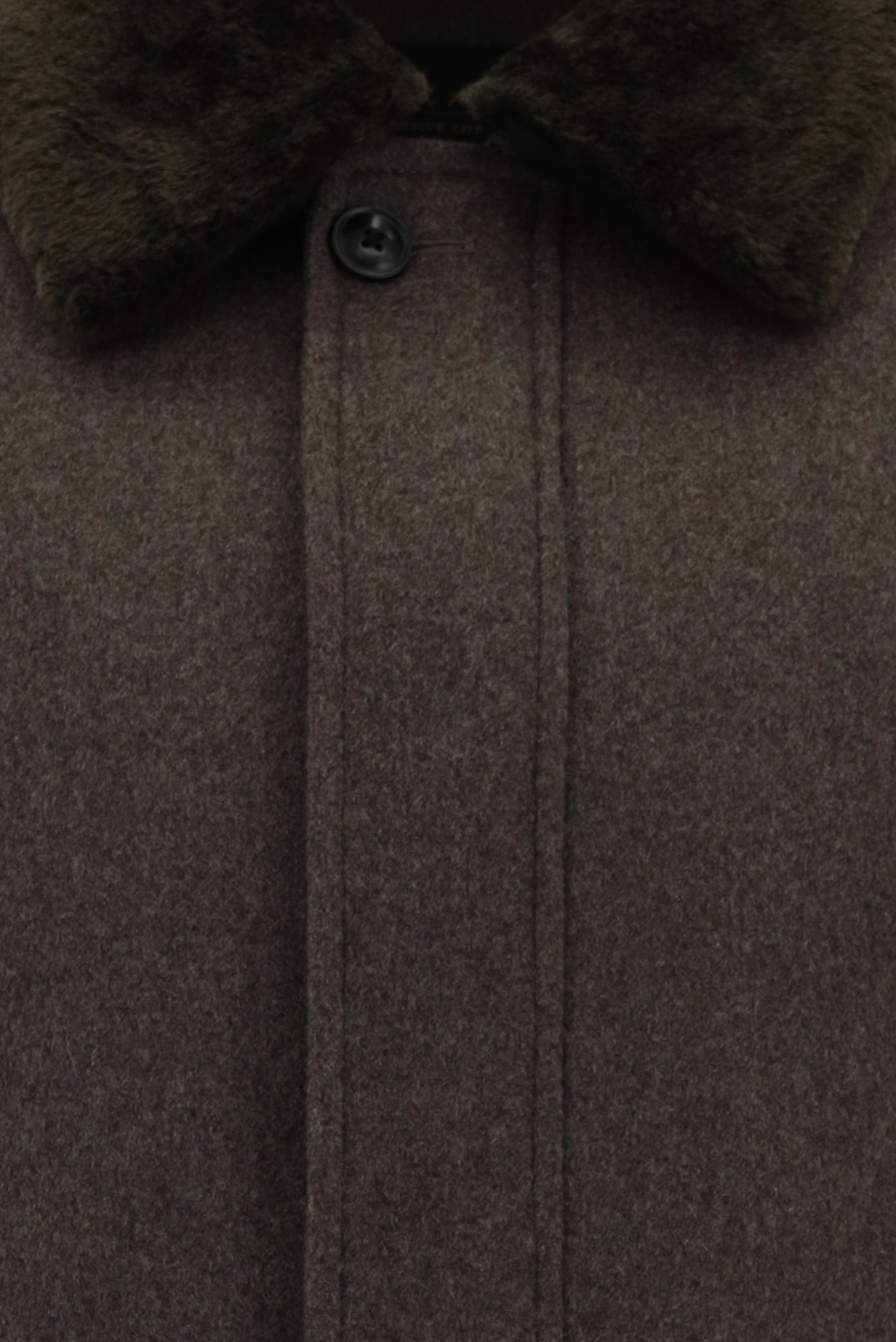 Koyu Vizon Kürklü Yaka Yün Bomber Mont / Ceket-Abdullah Ki??l?