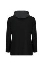 Siyah Yünlü Cepli Çıkarılabilir Kapüşonlu Yünlü Kruvaze Mont