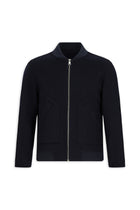 Koyu Lacivert Yünlü Cepli Sıcak Tutan Fermuarlı Bomber Ceket / Mont