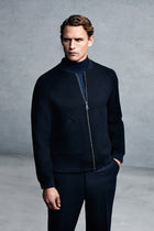 Koyu Lacivert Yünlü Cepli S?cak Tutan Fermuarl? Bomber Ceket / Mont-Abdullah Ki??l?