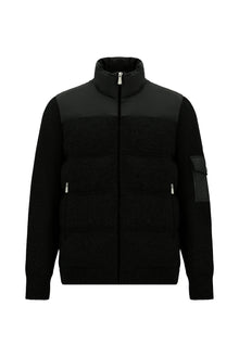 Siyah İtalyan Yün Spor Mont