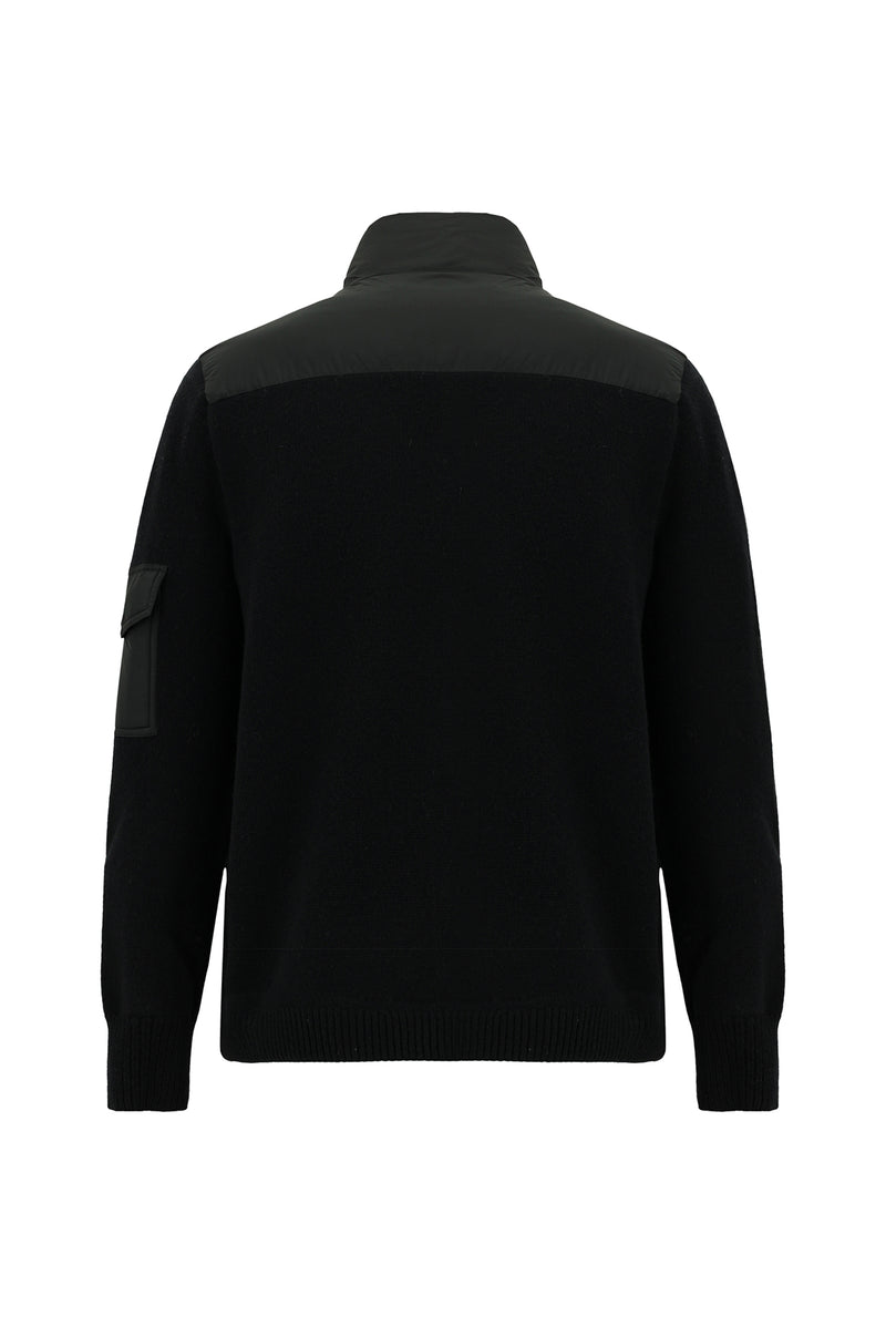 Siyah İtalyan Yün Spor Mont