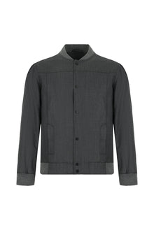 Açık Antrasit Slim Fit Dar Kesim Yünlü Bomber Ceket Mont