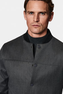 Aç?k Antrasit Slim Fit Dar Kesim Yünlü Bomber Ceket Mont-Abdullah Ki??l?