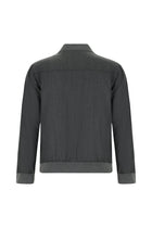 Açık Antrasit Slim Fit Dar Kesim Yünlü Bomber Ceket Mont