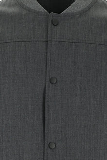 Açık Antrasit Slim Fit Dar Kesim Yünlü Bomber Ceket Mont