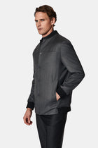 Aç?k Antrasit Slim Fit Dar Kesim Yünlü Bomber Ceket Mont-Abdullah Ki??l?
