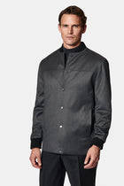 Aç?k Antrasit Slim Fit Dar Kesim Yünlü Bomber Ceket Mont-Abdullah Ki??l?