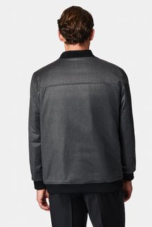 Aç?k Antrasit Slim Fit Dar Kesim Yünlü Bomber Ceket Mont-Abdullah Ki??l?