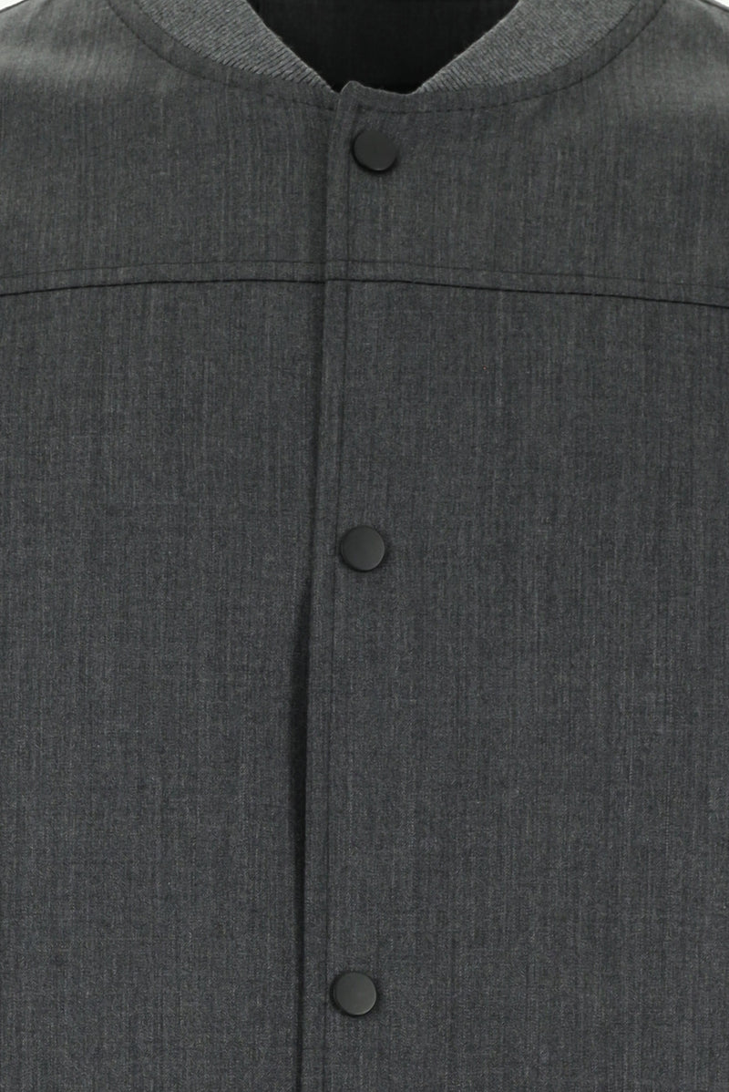 Açık Antrasit Slim Fit Dar Kesim Yünlü Bomber Ceket Mont