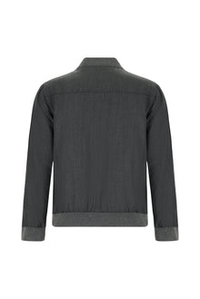 Aç?k Antrasit Slim Fit Dar Kesim Yünlü Bomber Ceket Mont-Abdullah Ki??l?