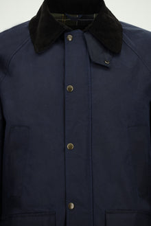 Siyah Lacivert Tam Astar Cepli Balmumu Kaplama Su ve Rüzgar Geçirmez Pamuk Mont