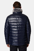 Koyu Lacivert Dik Yaka Kürklü Fermuarlı Cepli Şişme Mont