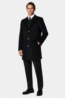 Siyah Dü?meli Cepli S?cak Tutan Yünlü Ka?mir Klasik Kaban-Abdullah Ki??l?