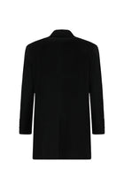 Siyah Düğmeli Cepli Sıcak Tutan Yünlü Kaşmir Klasik Kaban