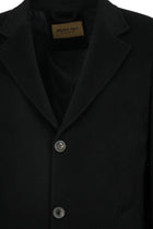 Siyah Düğmeli Cepli Sıcak Tutan Yünlü Kaşmir Klasik Kaban