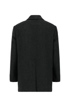 Orta Antrasit Yünlü Desenli Klasik Kaban