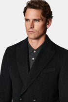 Koyu Antrasit Regular Fit Yünlü Düz Klasik Kaban