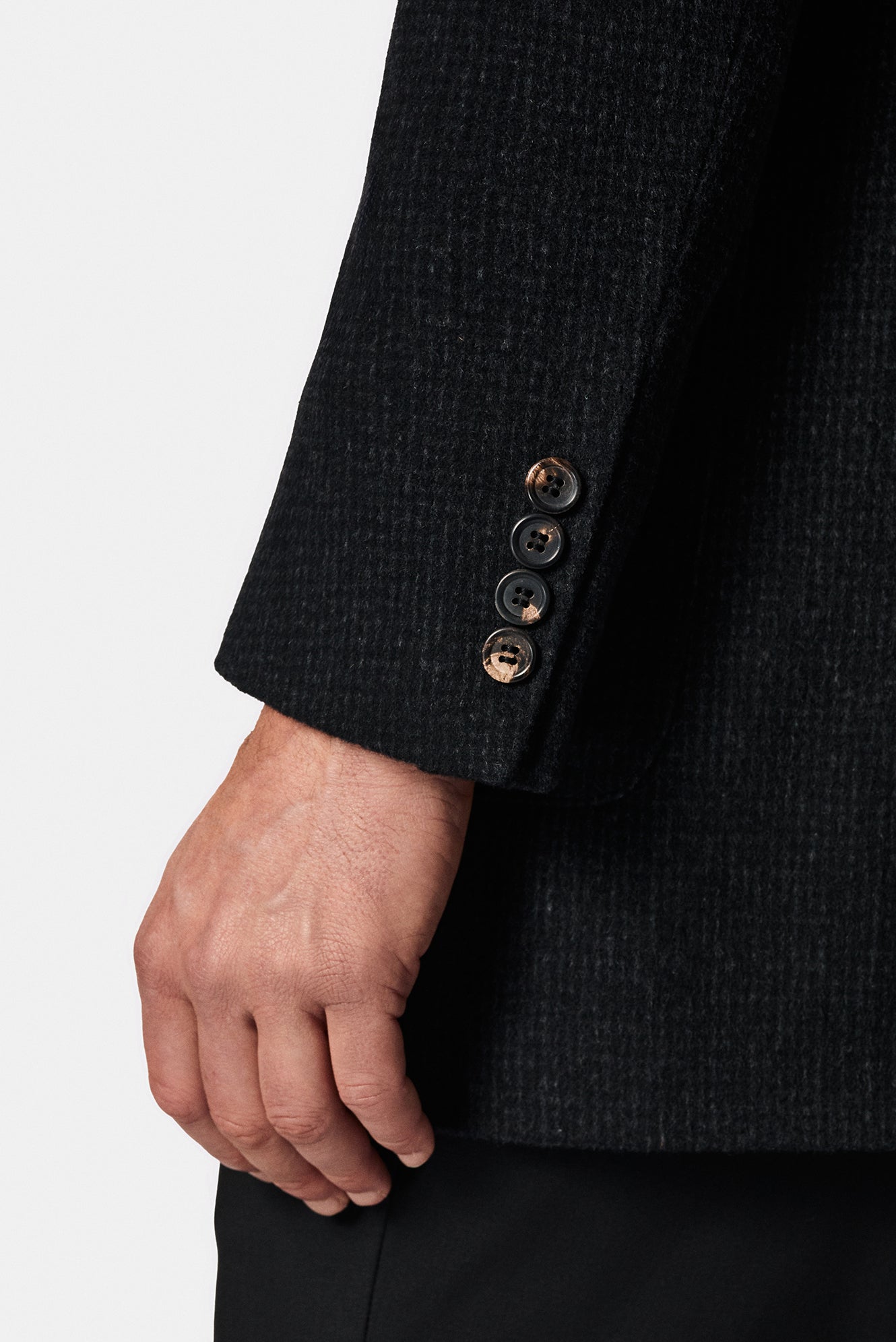 Koyu Antrasit Regular Fit Yünlü Düz Klasik Kaban