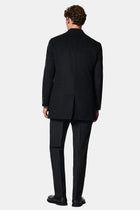 Koyu Antrasit Regular Fit Yünlü Düz Klasik Kaban