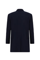 Açık Lacivert Dik Yaka Düğmeli Klasik Kaşe Kaşmir Kaban