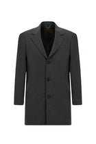 Koyu Füme Mono Yaka Düğmeli Cepli Klasik Kaşe Kaşmir Kaban