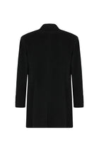 Siyah Düğmeli Cepli Yünlü Kaşmir Klasik Palto