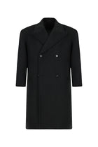 Koyu Antrasit Oversize Ekstra Rahat Kesim Düğmeli Cepli Yünlü Kruvaze Palto