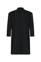 Koyu Antrasit Oversize Ekstra Rahat Kesim Düğmeli Cepli Yünlü Kruvaze Palto