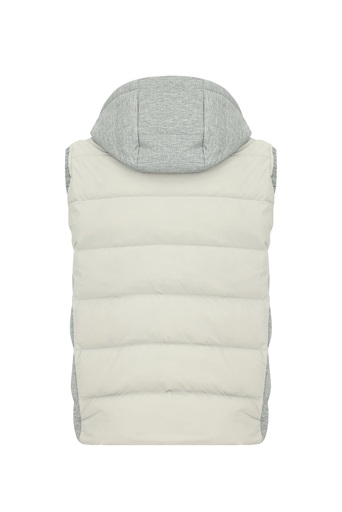 Orta Gri Çıkarılabilir Kapüşonlu Çıtçıtlı Cepli Kaz Tüyü Şişme Yelek