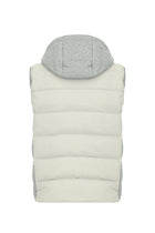 Orta Gri Çıkarılabilir Kapüşonlu Çıtçıtlı Cepli Kaz Tüyü Şişme Yelek