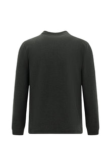 Koyu Antrasit Melanj Polo Yaka Regular Fit Fermuarlı Pamuklu Sweatshirt