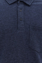 İndigo Polo Yaka Regular Fit Merserize Pamuk Sweatshirt