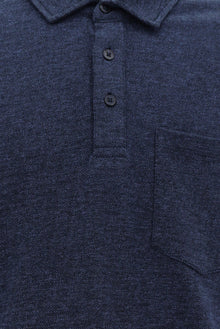İndigo Polo Yaka Regular Fit Merserize Pamuk Sweatshirt