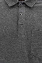 Koyu Antrasit Melanj Polo Yaka Regular Fit Merserize Pamuk Sweatshirt