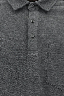 Koyu Antrasit Melanj Polo Yaka Regular Fit Merserize Pamuk Sweatshirt