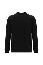Siyah Polo Yaka Regular Fit Desenli Cepli Pamuklu Sweatshirt