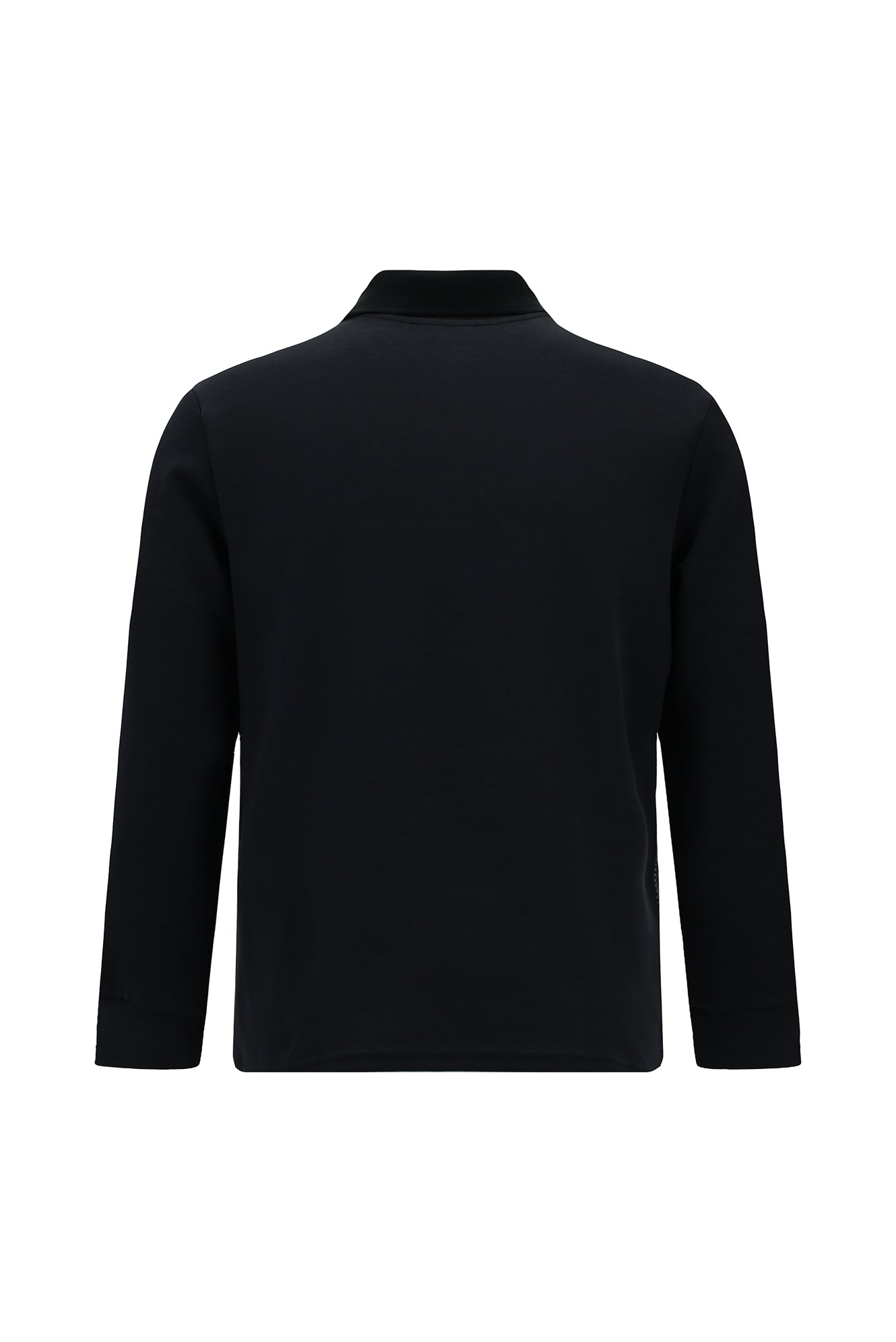 Koyu Lacivert Polo Yaka Regular Fit Desenli Cepli Pamuklu Sweatshirt