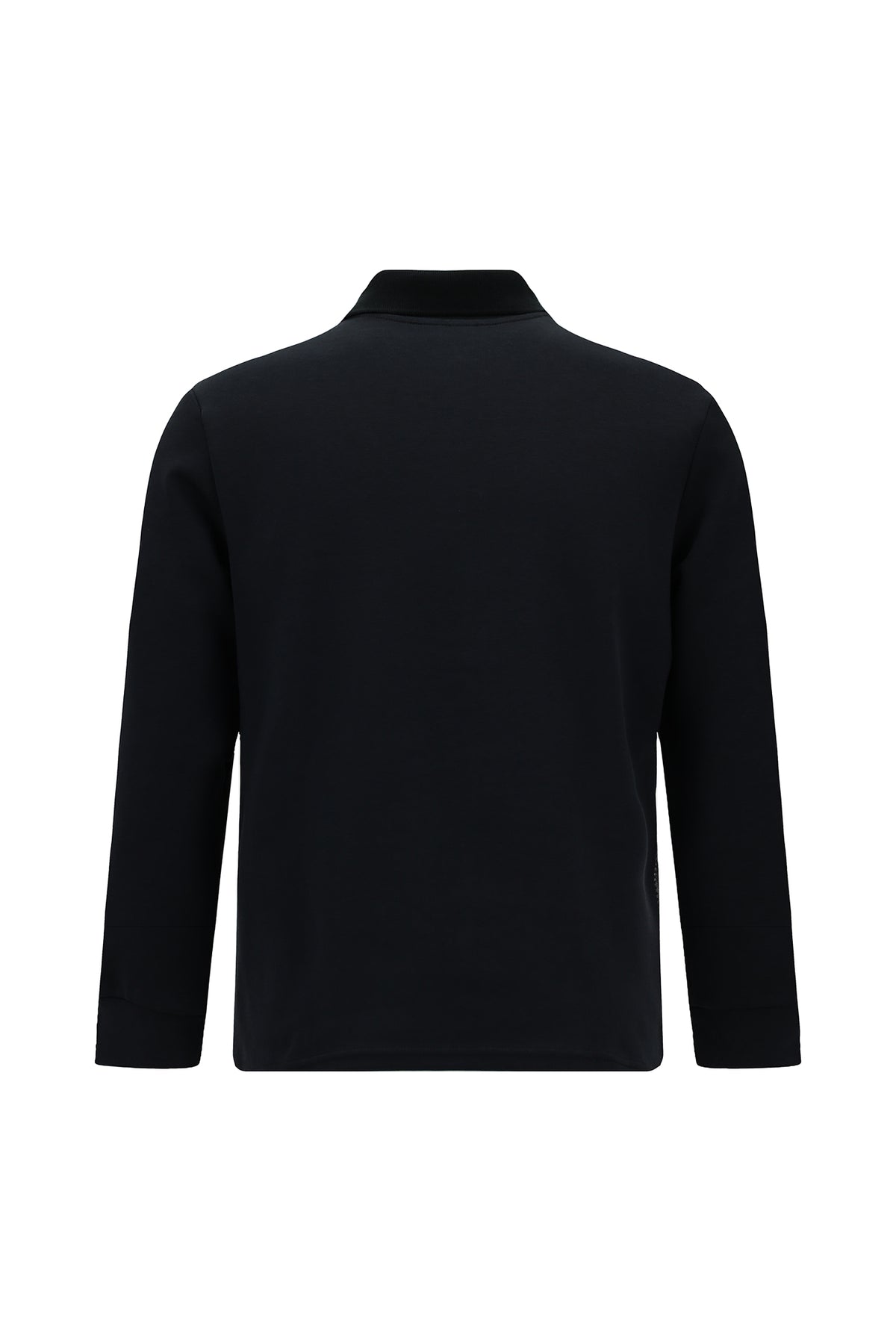 Koyu Lacivert Polo Yaka Regular Fit Desenli Cepli Pamuklu Sweatshirt