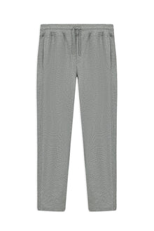 Orta Füme Melanj Regular Fit Armürlü Beli Bağcıklı Lastikli Pamuklu Sweatpant