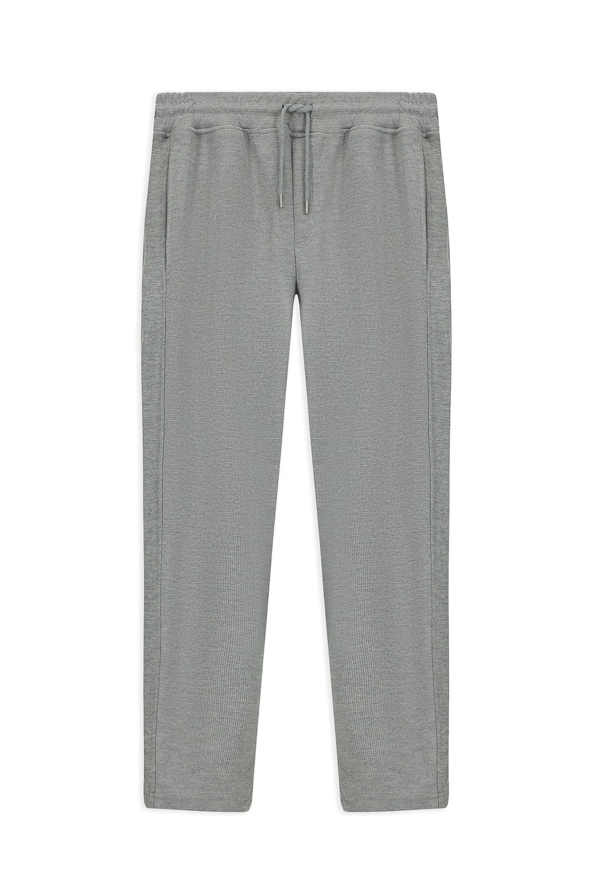 Orta Füme Melanj Regular Fit Desenli Beli Lastikli İpli Pamuklu Örme Sweatpant / Eşofman Altı