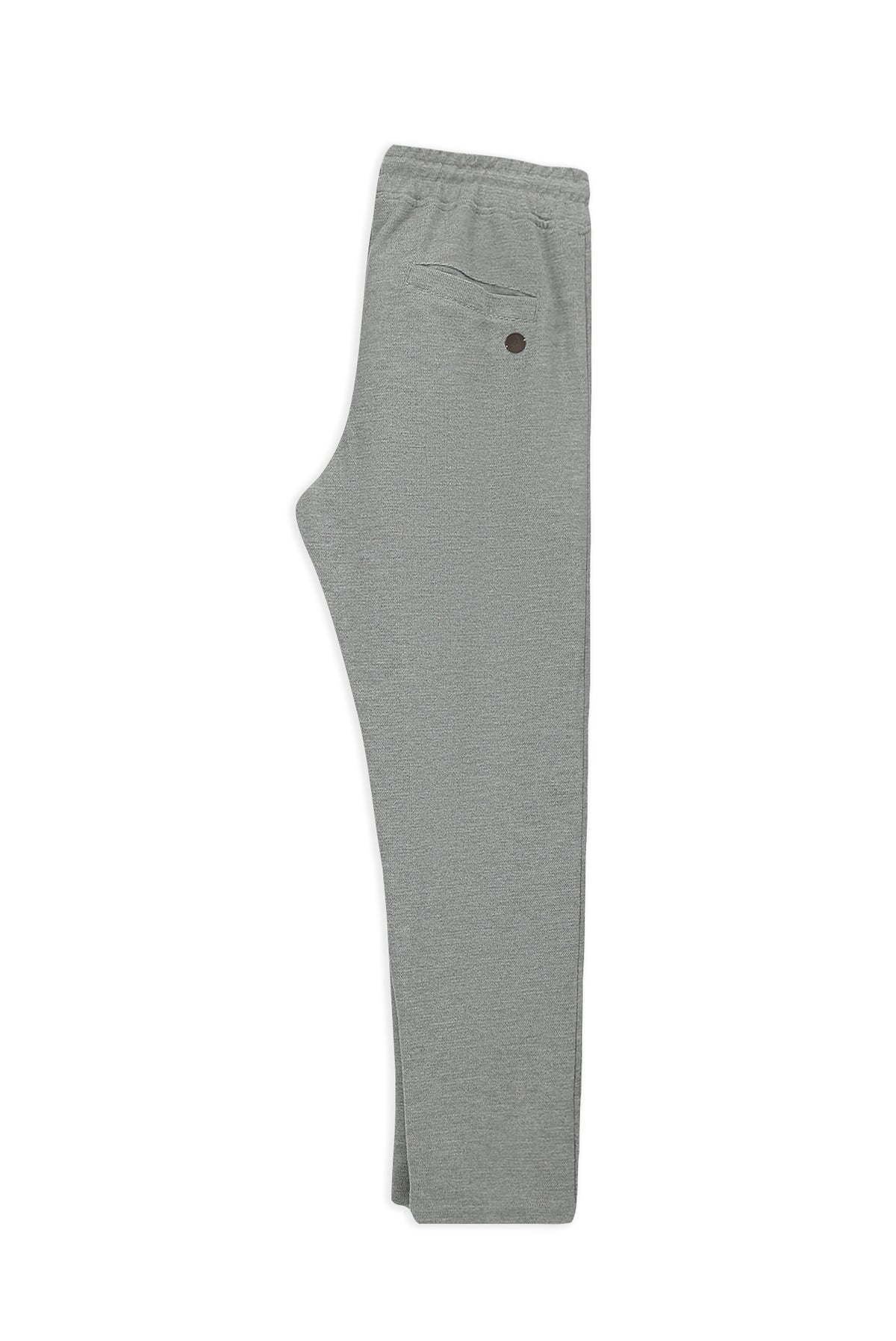 Orta Füme Melanj Regular Fit Desenli Beli Lastikli İpli Pamuklu Örme Sweatpant / Eşofman Altı