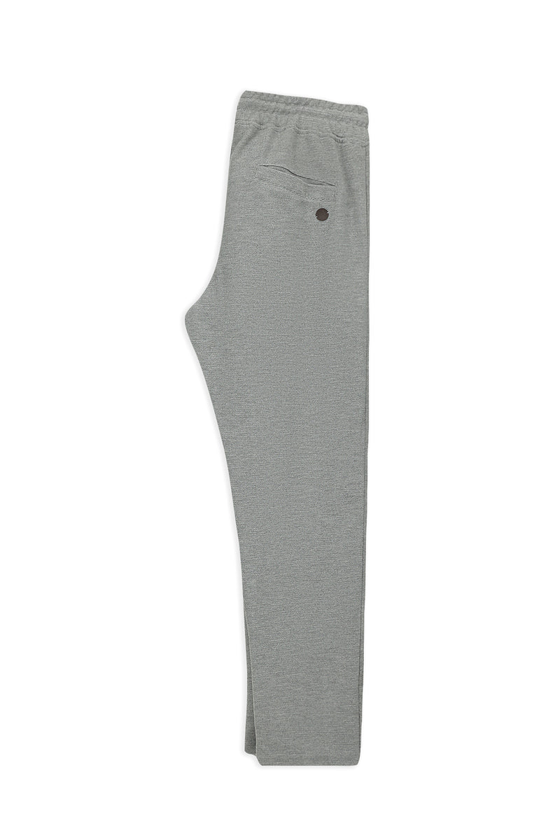 Orta Füme Melanj Regular Fit Desenli Beli Lastikli İpli Pamuklu Örme Sweatpant / Eşofman Altı