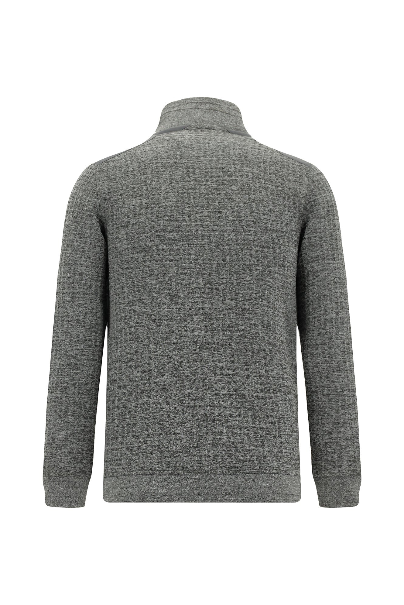 Orta Gri Fermuarlı Desenli Sweat Hırka