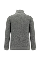 Orta Gri Fermuarlı Desenli Sweat Hırka