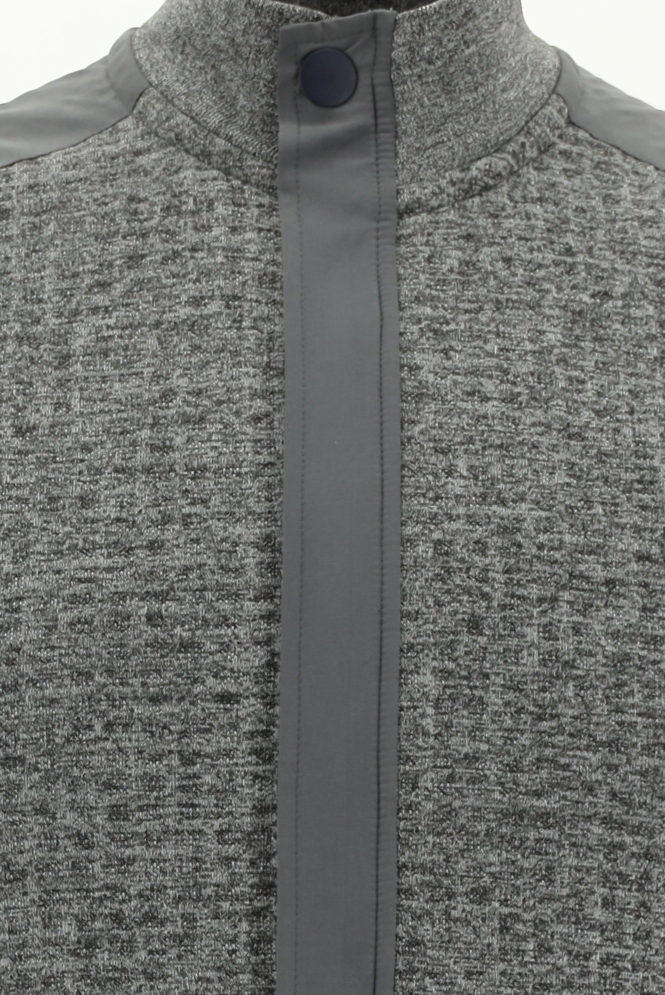 Orta Gri Fermuarlı Desenli Sweat Hırka