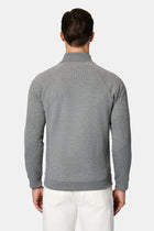 Orta Füme Melanj Dik Yaka Pamuklu Fermuarl? Cepli Desenli Sweatshirt H?rka-Abdullah Ki??l?