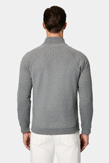 Orta Füme Melanj Dik Yaka Pamuklu Fermuarl? Cepli Desenli Sweatshirt H?rka-Abdullah Ki??l?