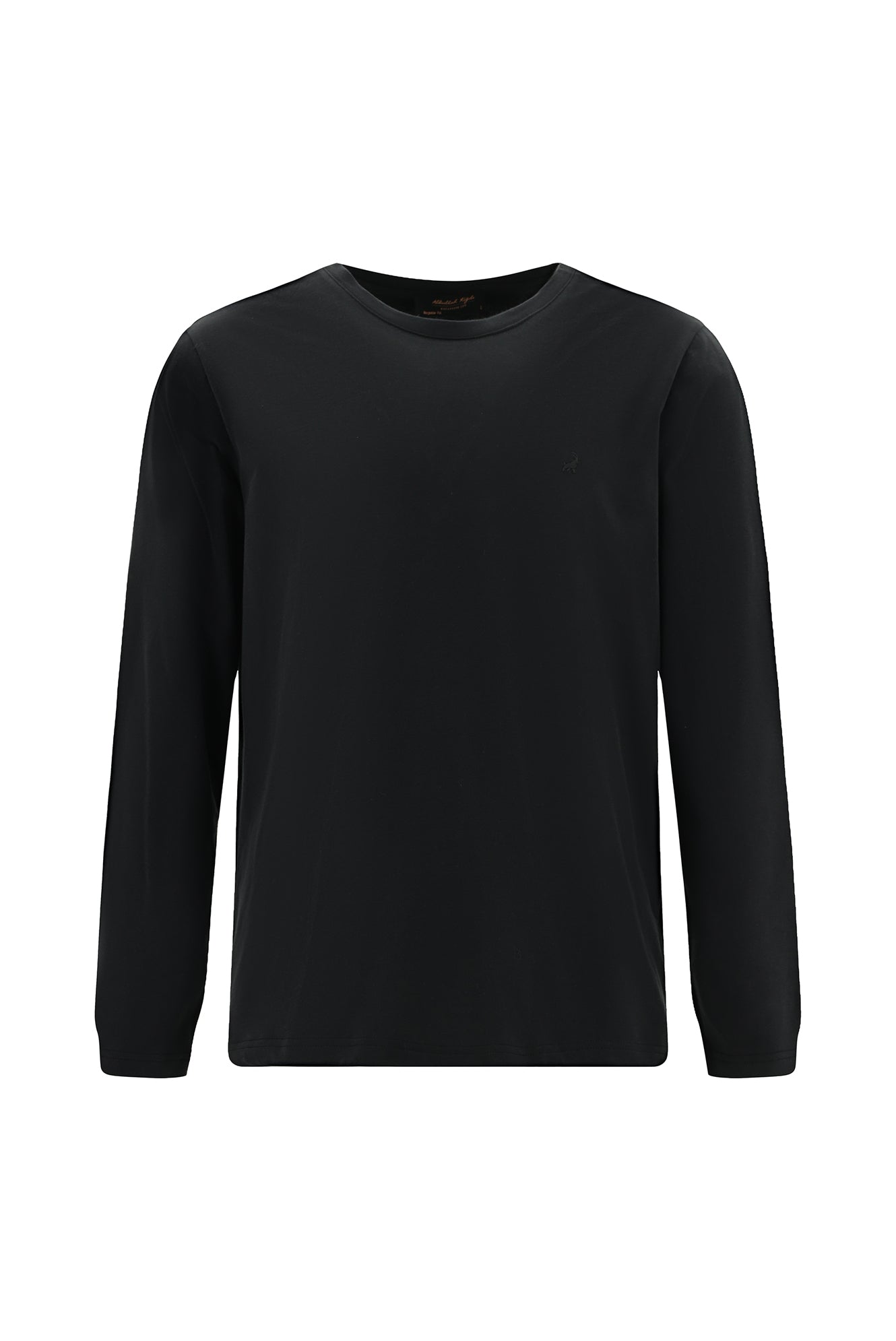 Siyah Bisiklet Yaka Regular Fit Nakışlı Pamuk Sweatshirt